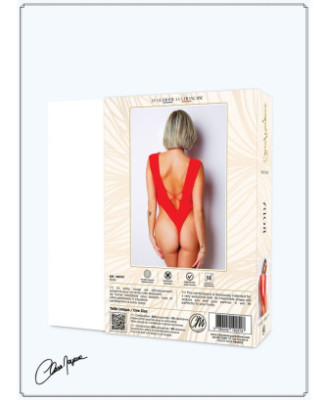 Body Rouge avec décolleté plongeant - Le Numéro 2 - Collection Body 
